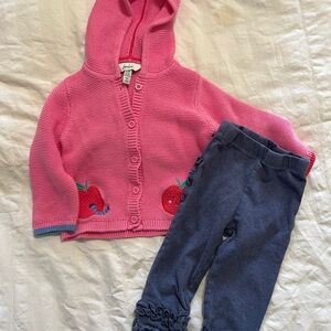 Joules Bright Pink Hooded Cardigan Set